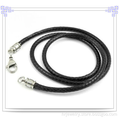 Necklace Fashion Jewelry Leather Bracelet with Steel Bracelet (HR3310)
